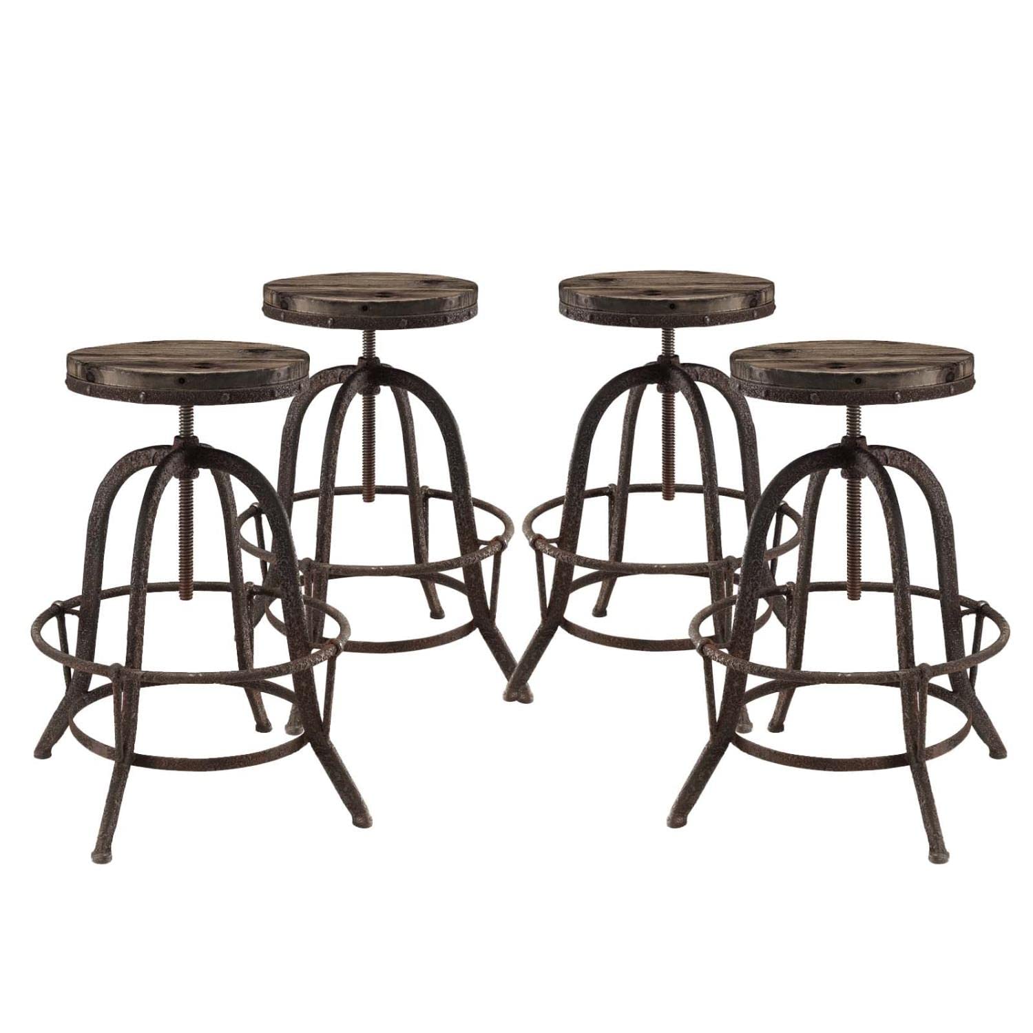 barstools | CasaFoyer Collect | Industrial Modern Counter Stool Set of 4 | Pine Wood Top | Cast Iron Stand | Foot Ring | Create Lasting Memories | casafoyer.myshopify.com
