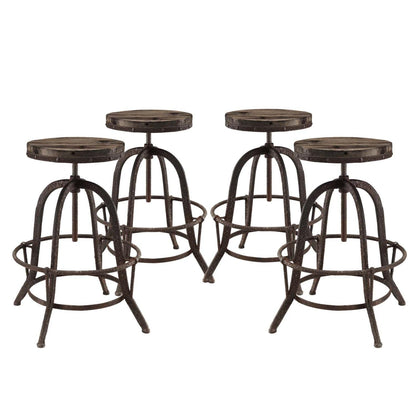 barstools | CasaFoyer Collect | Industrial Modern Counter Stool Set of 4 | Pine Wood Top | Cast Iron Stand | Foot Ring | Create Lasting Memories | casafoyer.myshopify.com
