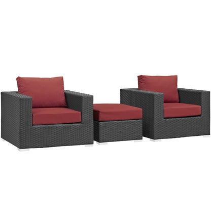 Patio Furniture Sets | Sojourn Outdoor Patio Furniture Set | Ottoman & Armchairs | Sunbrella Fabric | UV Protection | Powder-Coated Aluminum Frame | casafoyer.myshopify.com