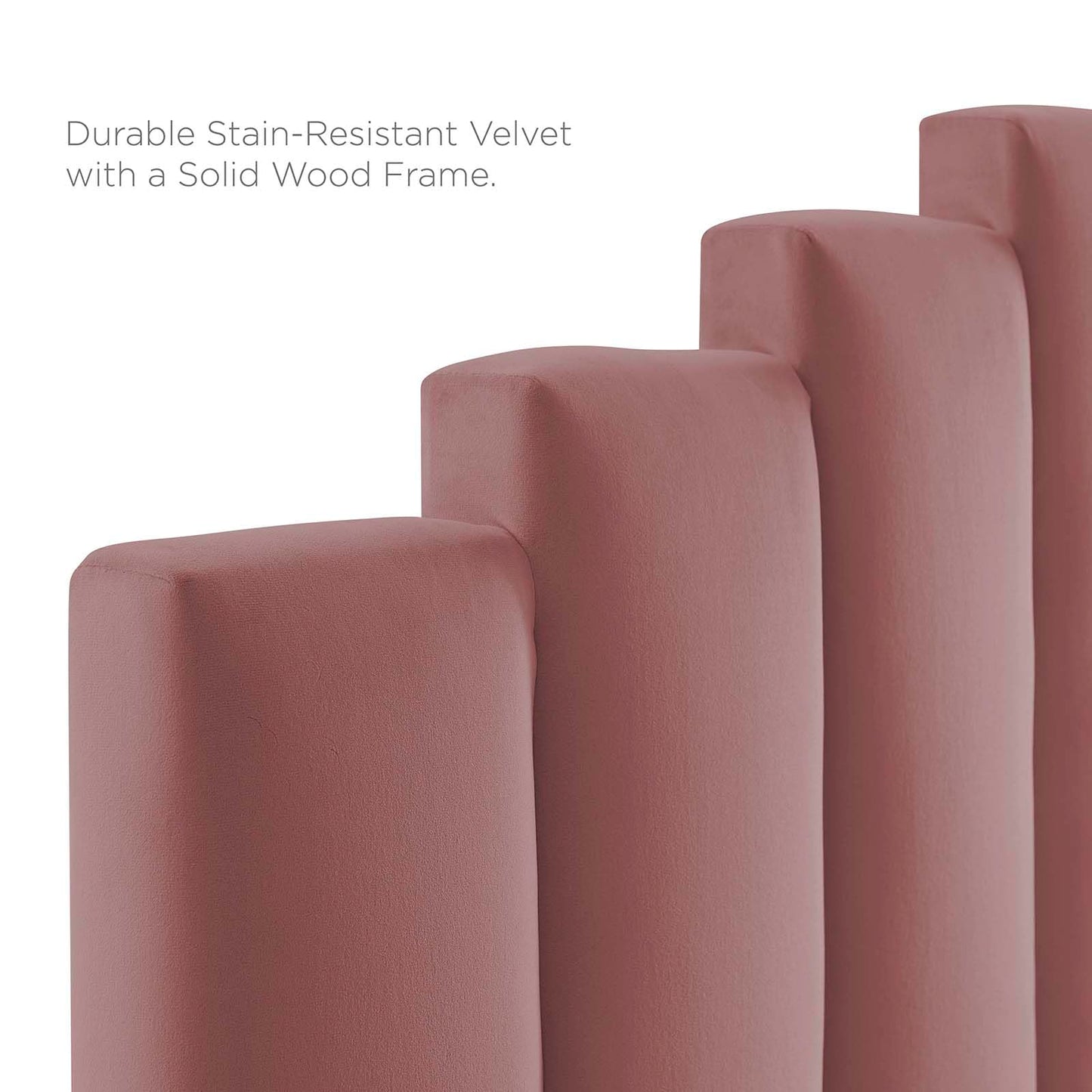 headboards | CasaFoyer Noelle Performance Velvet Full/Queen Headboard | Opulent Art Deco Design | Stain-Resistant | Adjustable Height | Dusty Rose | casafoyer.myshopify.com