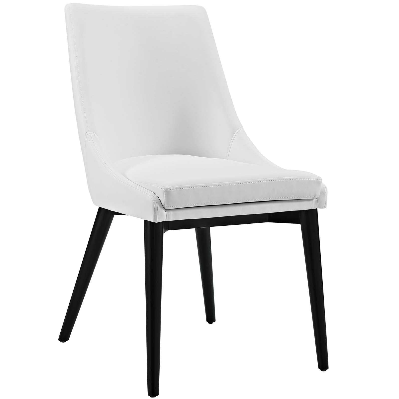 home office desk chairs | CasaFoyer Viscount Side Chair | Modern Design | Plush Foam Padding | Vinyl Upholstery | Black Wood Legs | Versatile & Striking | casafoyer.myshopify.com