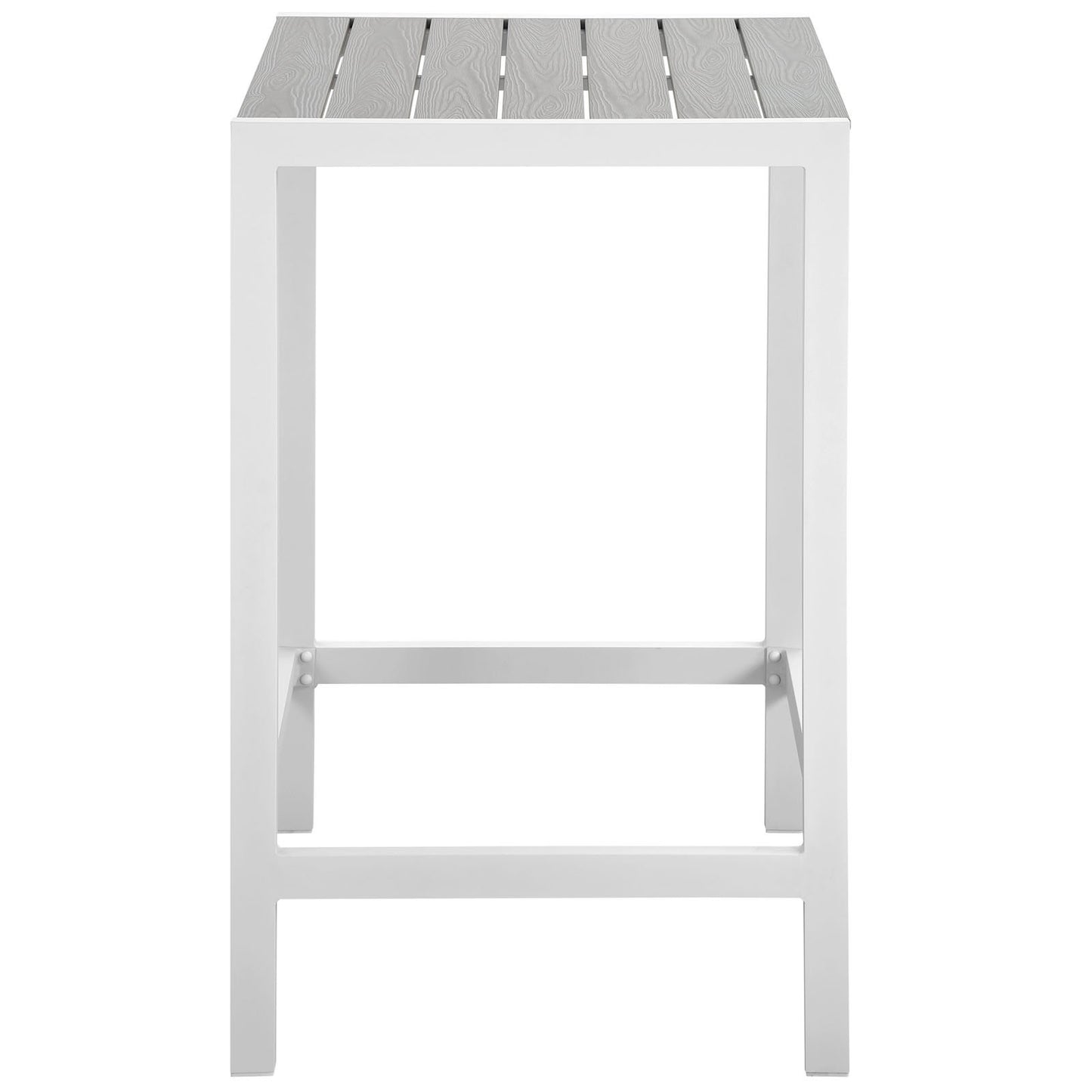 bar tables | Ergode Maine Outdoor Patio Dining Bar Table | Synthetic Wood Grain Plank Boards | Powder-Coated Aluminum Frame | Ideal for Contemporary Patios, Backyards, Poolside Areas | Includes One Bar Table | casafoyer.myshopify.com