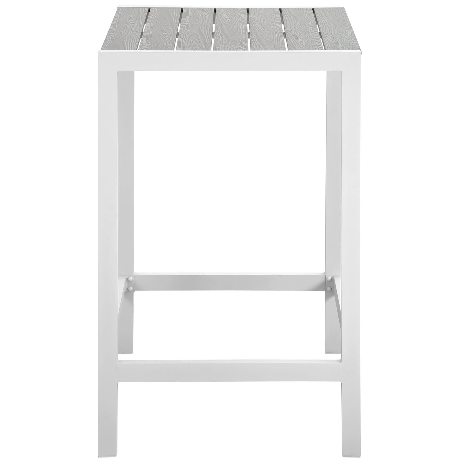 bar tables | Ergode Maine Outdoor Patio Dining Bar Table | Synthetic Wood Grain Plank Boards | Powder-Coated Aluminum Frame | Ideal for Contemporary Patios, Backyards, Poolside Areas | Includes One Bar Table | casafoyer.myshopify.com