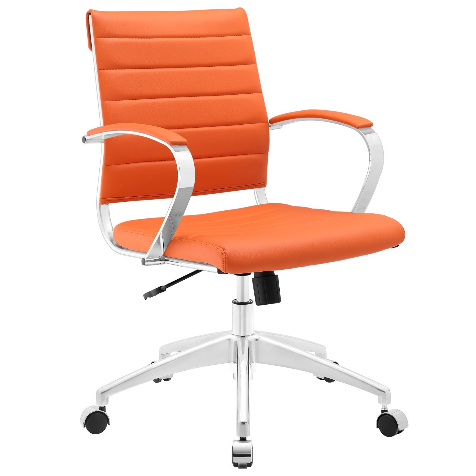 home office desk chairs | CasaFoyer Jive Ribbed Mid Back Executive Office Chair | Stylish, Comfortable, and Functional | Natural Posture Support | 90-Degree Wrist Angling | Easy Mobility | Perfect for Modern Offices | Orange | casafoyer.myshopify.com