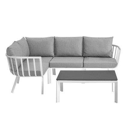 kitchen and dining room sets | CasaFoyer Riverside Outdoor Patio Aluminum Sectional | Coffee Table Set - Coastal Design | UV-Resistant Cushions | Powder-Coated Frame. Perfect for Outdoor Spaces. | casafoyer.myshopify.com