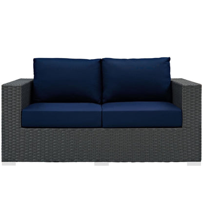 Patio Furniture Sets | Sojourn Outdoor Patio Loveseat | Sturdy & Versatile Seating | Sunbrella Fabric Cushions | UV Resistant | Powder-Coated Aluminum Frame | Ideal for Patio, Backyard, Poolside | casafoyer.myshopify.com