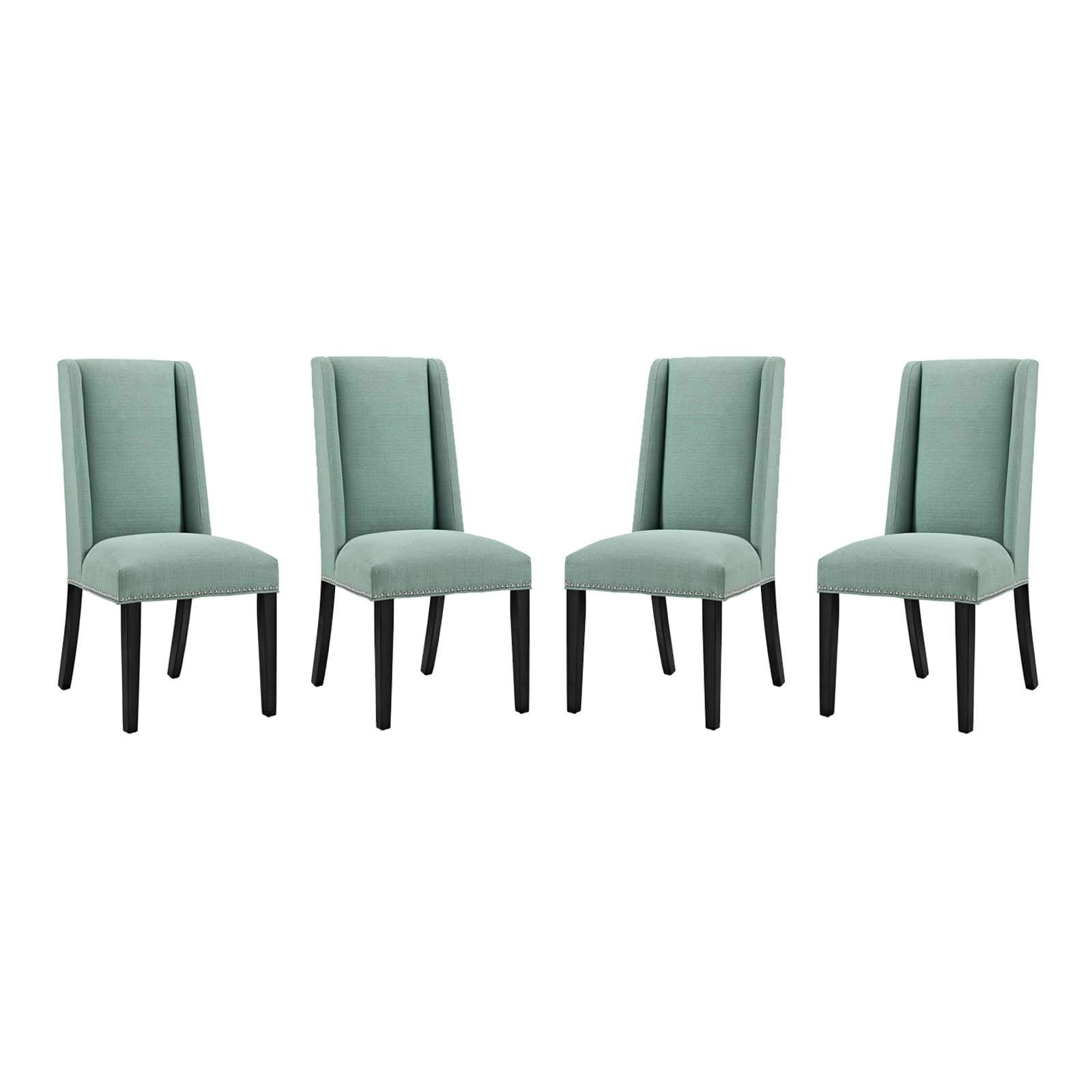 home office desk chairs | CasaFoyer Baron Dining Chair Set of 4 | Opulent Upholstered Seats | Nailhead Trim | Solid Wood Frame | Non-Marking Foot Glides | Perfect for Contemporary Dining | casafoyer.myshopify.com