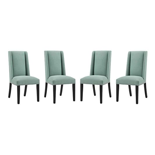 home office desk chairs | CasaFoyer Baron Dining Chair Set of 4 | Opulent Upholstered Seats | Nailhead Trim | Solid Wood Frame | Non-Marking Foot Glides | Perfect for Contemporary Dining | casafoyer.myshopify.com