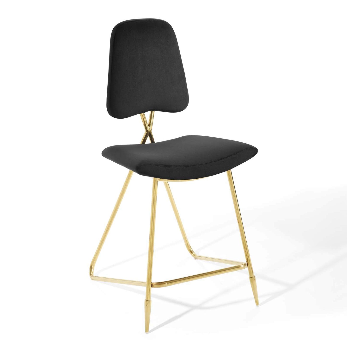 barstools | CasaFoyer Ponder Upholstered Performance Velvet Dining Room Counter Stool | Comfortable, Stylish, and Practical | Stain-Resistant Velvet Upholstery | Gold Stainless Steel Base | Set of 1 | casafoyer.myshopify.com