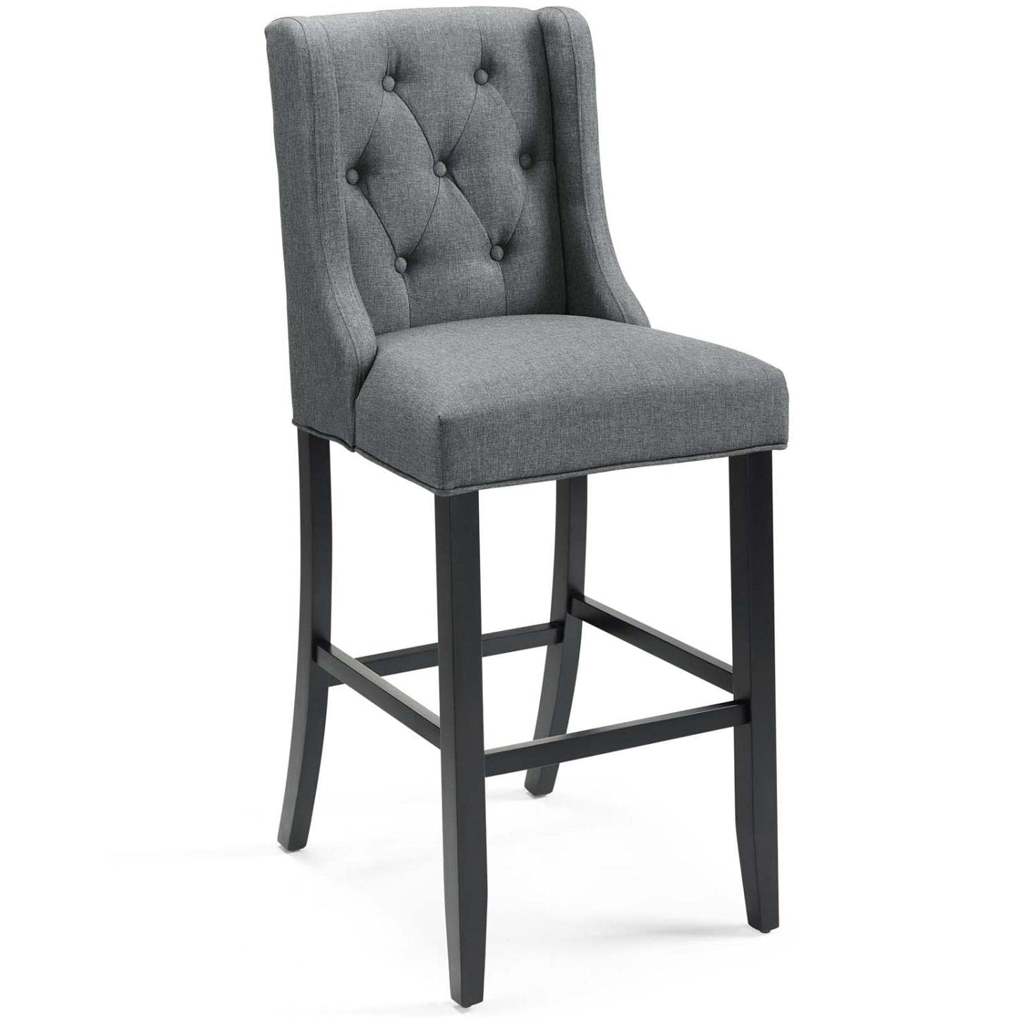 barstools | CasaFoyer Baronet Tufted Button Upholstered Fabric Bar Stool Set | Elegant Gray | Foam Padding | Solid Wood Legs | 500 lb Weight Capacity | casafoyer.myshopify.com
