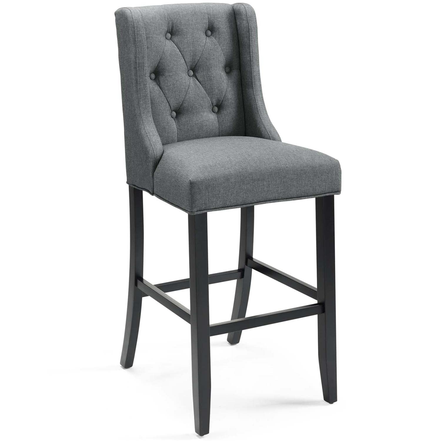 barstools | CasaFoyer Baronet Tufted Button Upholstered Fabric Bar Stool Set | Elegant Gray | Foam Padding | Solid Wood Legs | 500 lb Weight Capacity | casafoyer.myshopify.com