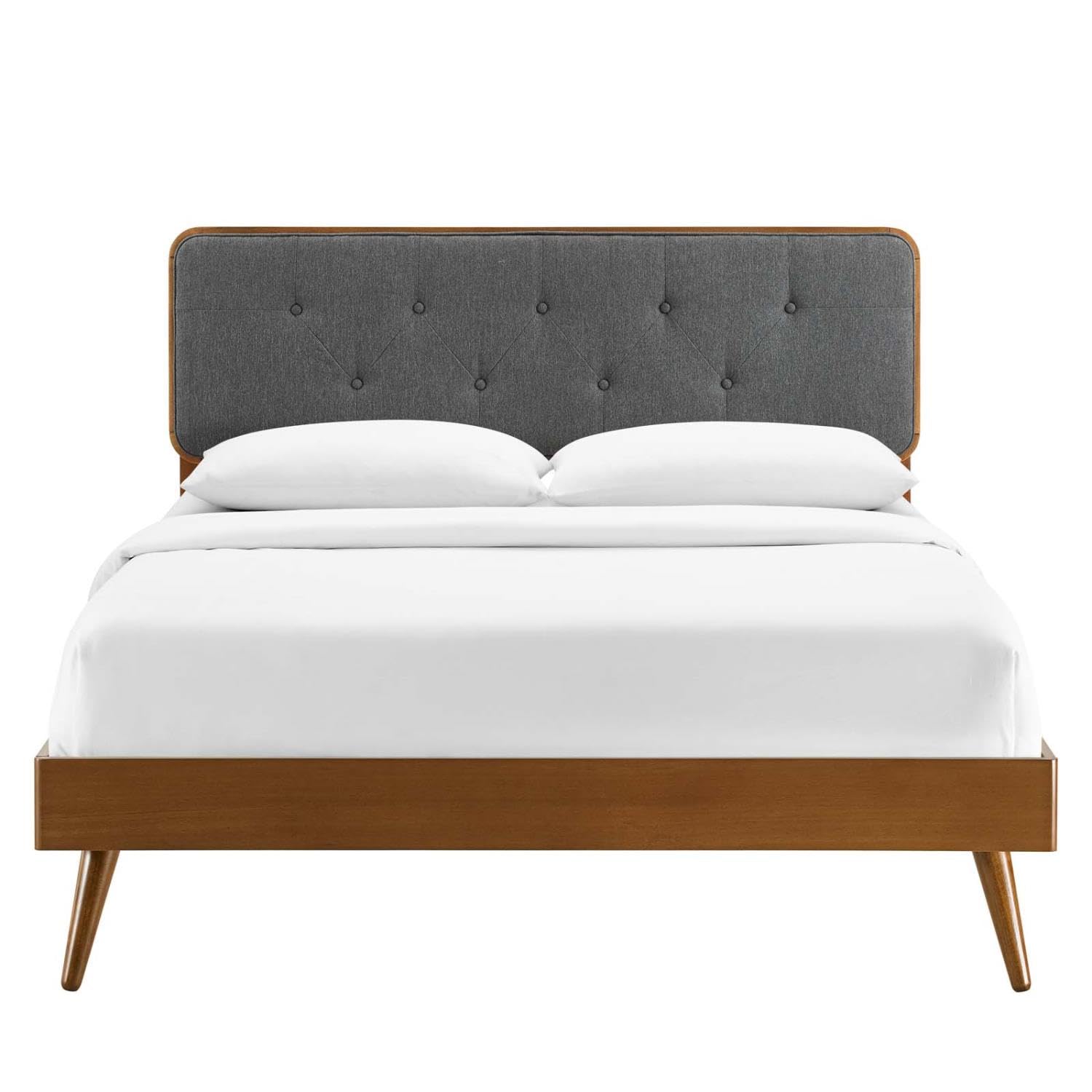 adjustable bed bases | CasaFoyer Bridgette Tufted Wood King Platform Bed | Modern Retro Design | Wood Grain Frame | Sturdy Construction | No Box Spring Needed | Accommodates Various Mattresses | casafoyer.myshopify.com