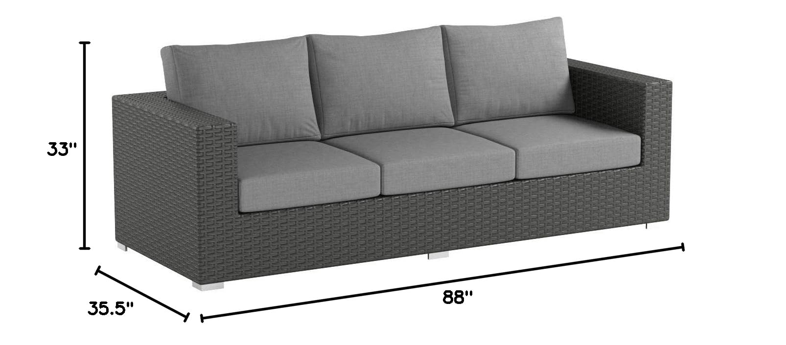 Patio Furniture Sets | Sojourn Outdoor Patio Sofa | Sturdy & Versatile Seating | Sunbrella Cushions | UV Protection | Aluminum Frame | Ideal for Patio, Backyard, Poolside | casafoyer.myshopify.com