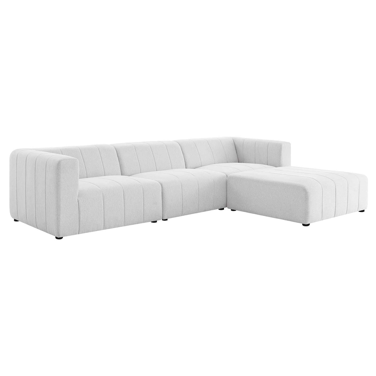 sofas | CasaFoyer Bartlett Upholstered Fabric 4-Piece Sectional Sofa | Ultimate Comfort & Relaxation | Retro Modern Style | Dense Foam Padding | Solid Wood Frame | Ivory | casafoyer.myshopify.com