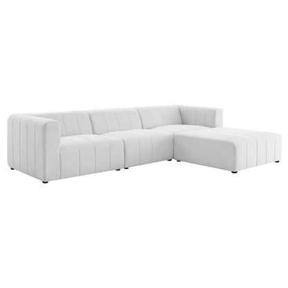 sofas | CasaFoyer Bartlett Upholstered Fabric 4-Piece Sectional Sofa | Ultimate Comfort & Relaxation | Retro Modern Style | Dense Foam Padding | Solid Wood Frame | Ivory | casafoyer.myshopify.com
