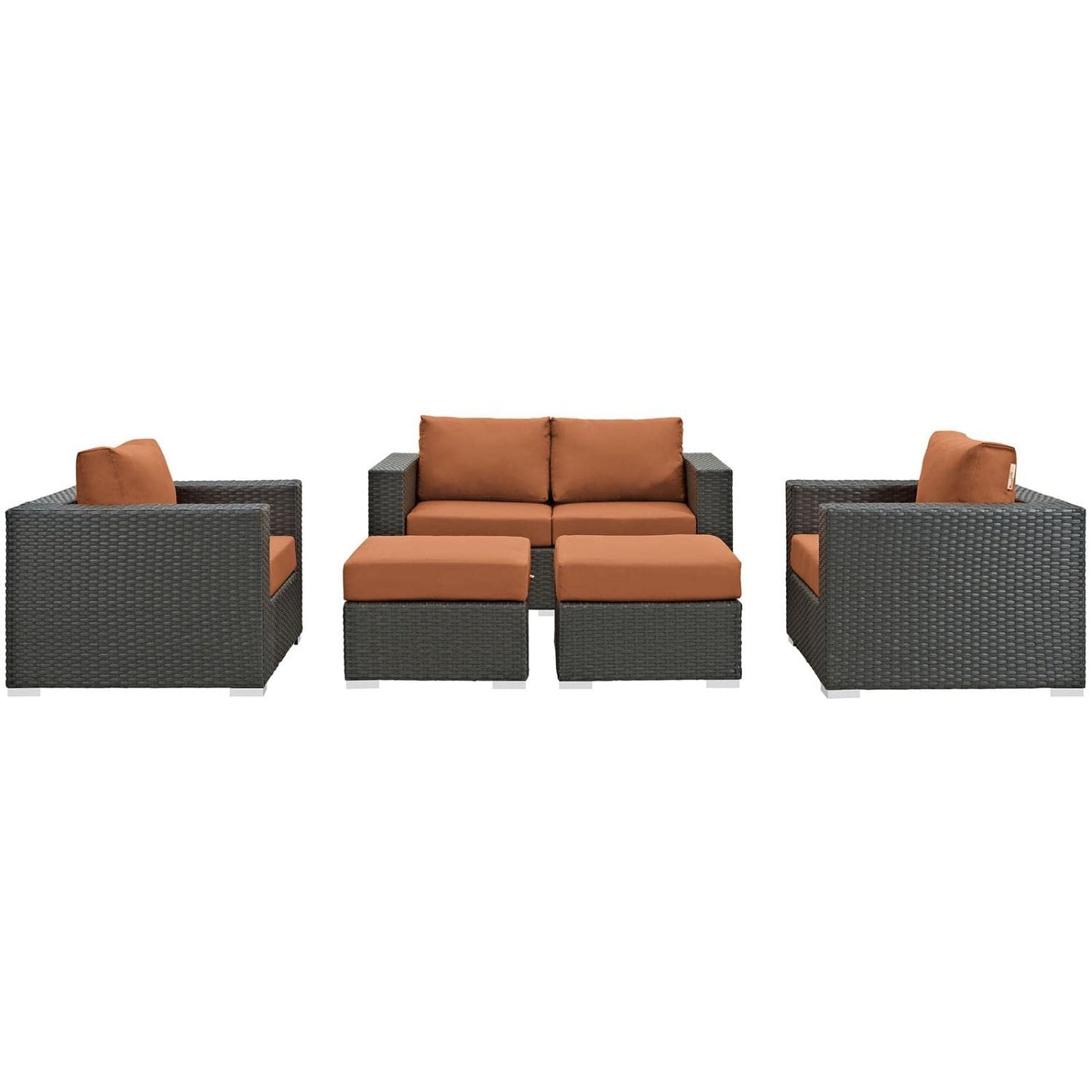 kitchen and dining room sets | CasaFoyer Sojourn Outdoor Patio Furniture Set | Sunbrella Cushions | Synthetic Rattan | UV Protection | Aluminum Frame | Includes Loveseat, Armchairs, Ottomans | Perfect for Patio, Backyard, Poolside | casafoyer.myshopify.com
