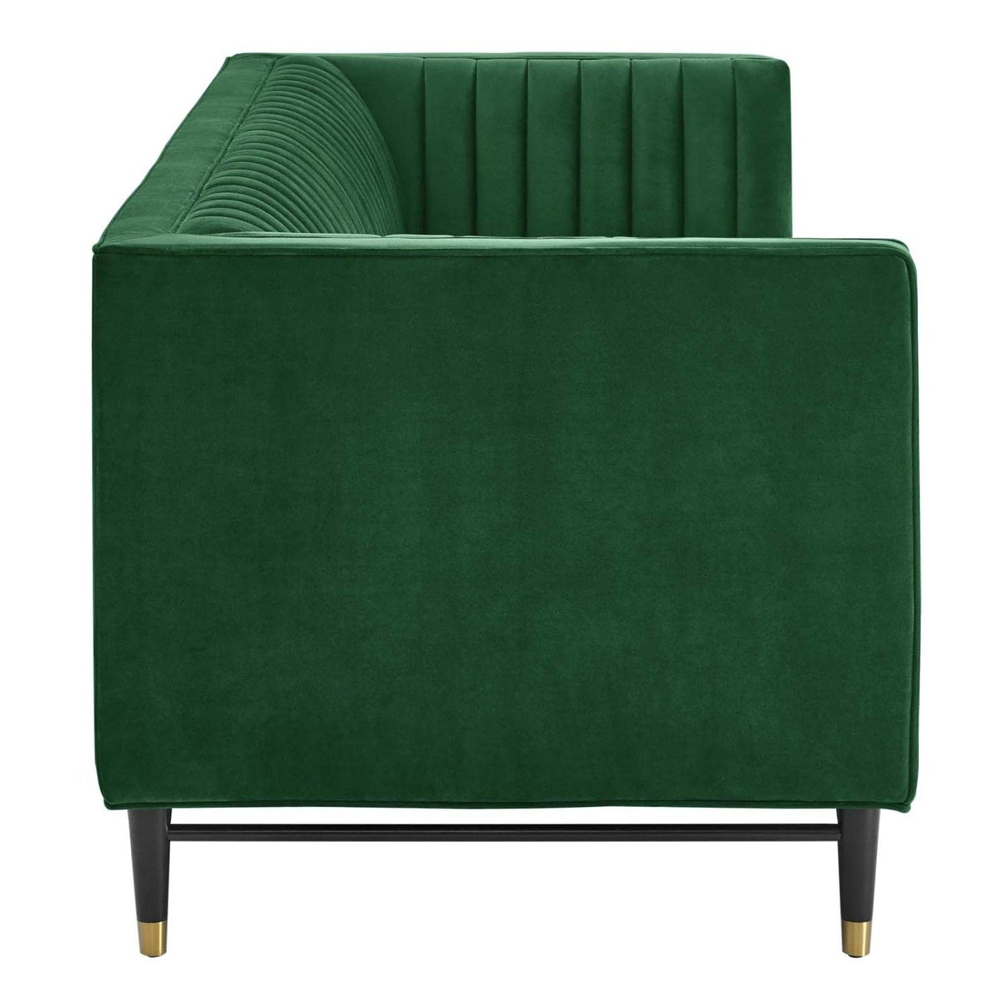 sofas | CasaFoyer Devote Channel Tufted Performance Velvet Sofa | Retro Design | Stain-Resistant | Luxurious Seating | Emerald | casafoyer.myshopify.com