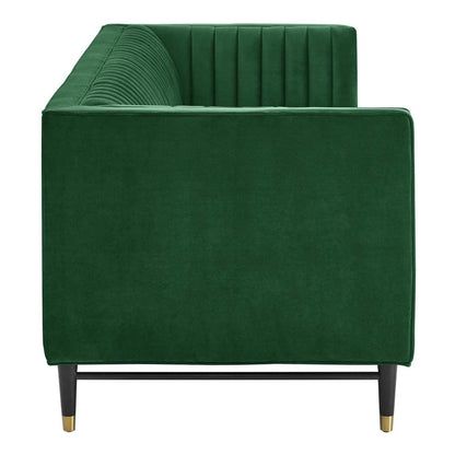 sofas | CasaFoyer Devote Channel Tufted Performance Velvet Sofa | Retro Design | Stain-Resistant | Luxurious Seating | Emerald | casafoyer.myshopify.com