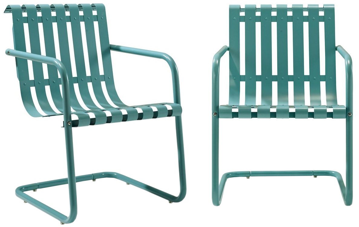 Chair | CasaFoyer Gracie Cantilevered Chair | Vintage Comfort | Sturdy Steel | Powder Coated | Blue | 2PC/1CARTON | casafoyer.myshopify.com
