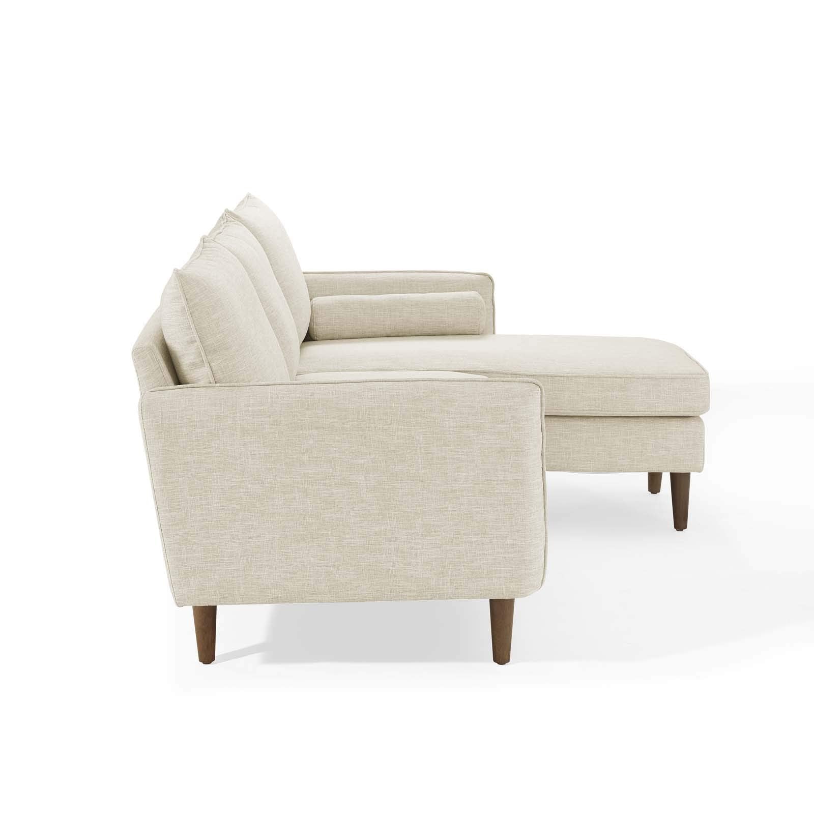 sofas | CasaFoyer Revive Upholstered Fabric Sectional Sofa | Beige | Right or Left Facing | Comfortable Profile | Bolster Pillows | Luxurious Seating | Dense Foam Padding | Pocket Coil Spring System | Built-in Ottoman | 900 lbs Weight Capacity | casafoyer.myshopify.com