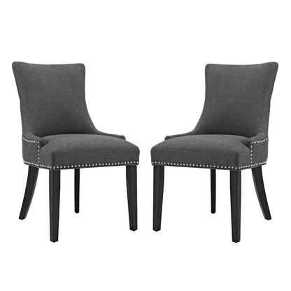 home office desk chairs | CasaFoyer Marquis Dining Side Chair Set of 2 | Elegant Hourglass Back | Nailhead Trim | Non-Marking Foot Caps | Tapered Wood Legs | Padded Seat | Gray | casafoyer.myshopify.com