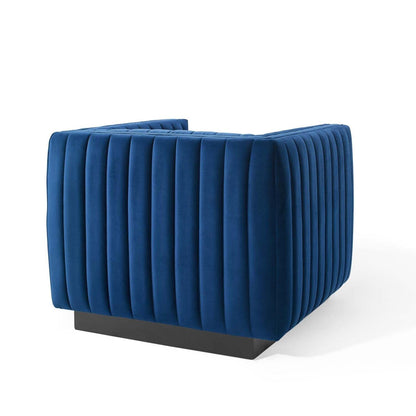 home office desk chairs | CasaFoyer Conjure Channel Tufted Performance Velvet Accent Armchair | Stain-Resistant | Foam Padding | Spring Coil System | Vintage Glamour | Solid Wood | Non-Marking Foot Caps | Matte Black Base | 440 lbs Weight Capacity | casafoyer.myshopify.com