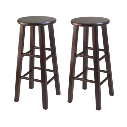 barstools | CasaFoyer Black Bar Stools Set of 2 | 29 Height | Square Legs | Solid Wood | Antique Walnut Finish | Additional Seating | 13.60 W x 13.60 D x 29.1 H | 18.9 lbs | casafoyer.myshopify.com