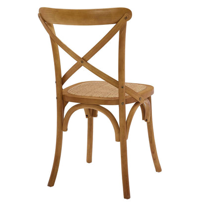 home office desk chairs | CasaFoyer Gear Dining Side Chair | Rustic Allure | Walnut | Nostalgic Charm | Open Wooden Backrest | Tapered Legs | Fully Assembled | Perfect for Country Cottages, Rustic Settings, or Urban Homes | casafoyer.myshopify.com