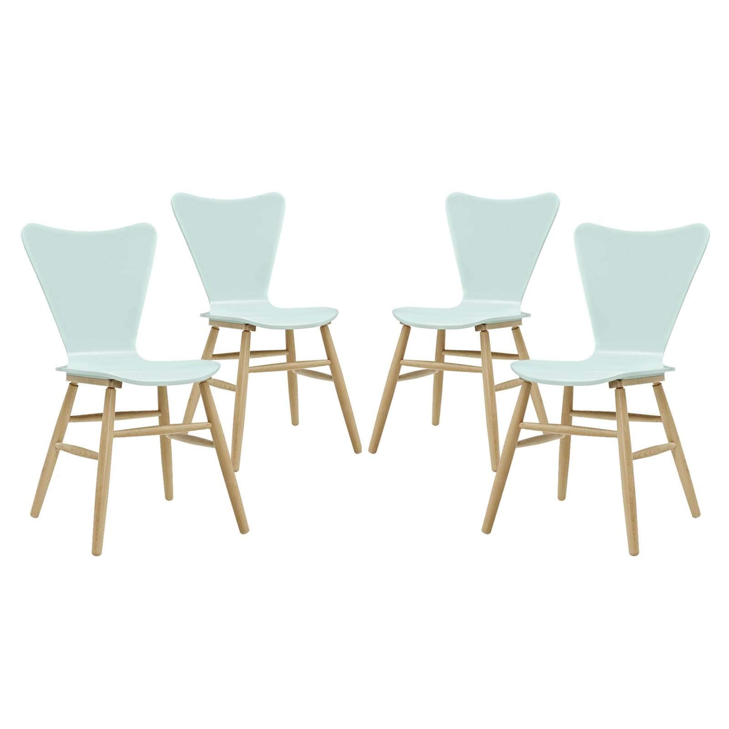 home office desk chairs | CasaFoyer Cascade Dining Chair Set of 4 | Mid-Century Modern Design | Contoured Waterfall Seat | Flared Back | Painted Bentwood | Beechwood Legs | 331lb Weight Capacity | casafoyer.myshopify.com