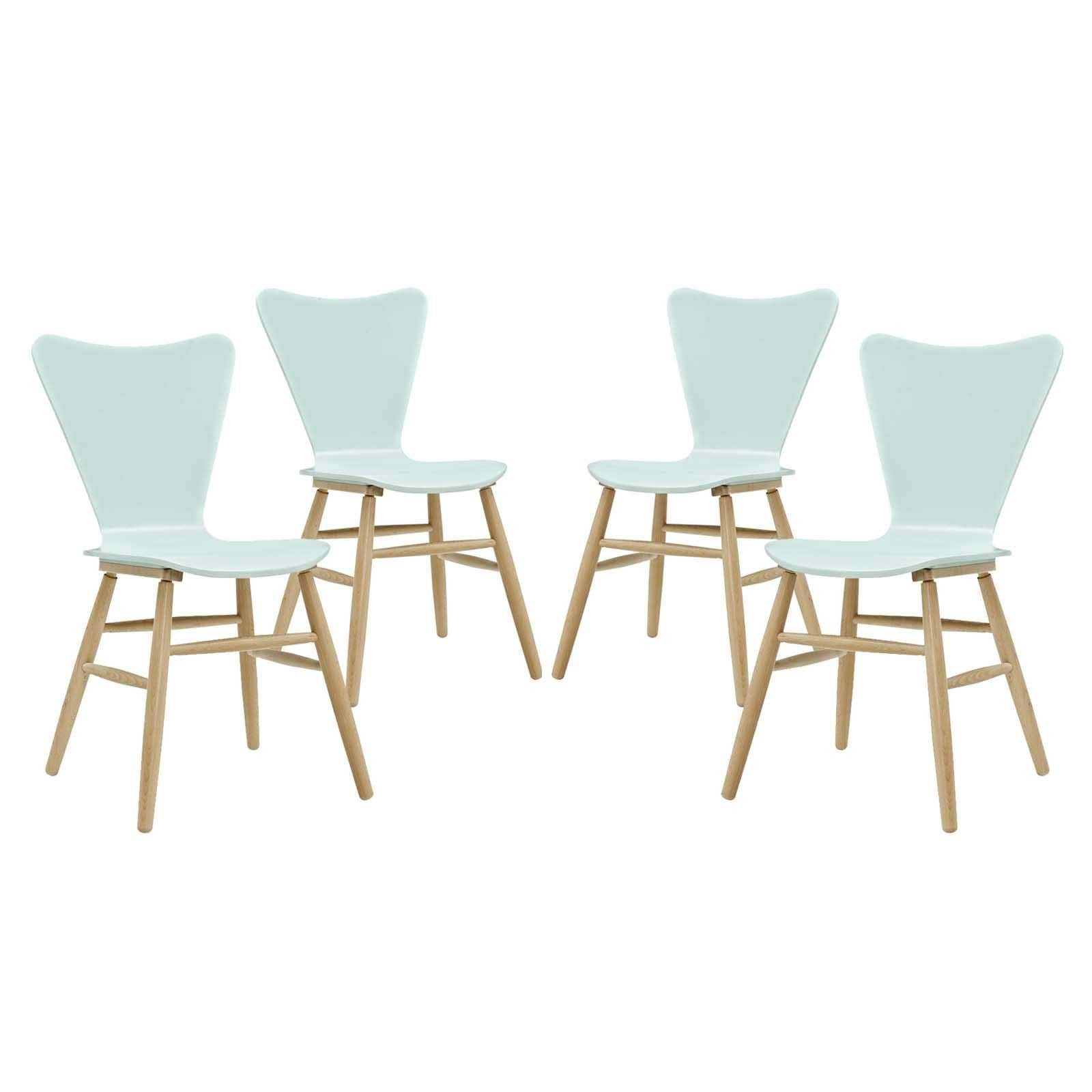 home office desk chairs | CasaFoyer Cascade Dining Chair Set of 4 | Mid-Century Modern Design | Contoured Waterfall Seat | Flared Back | Painted Bentwood | Beechwood Legs | 331lb Weight Capacity | casafoyer.myshopify.com