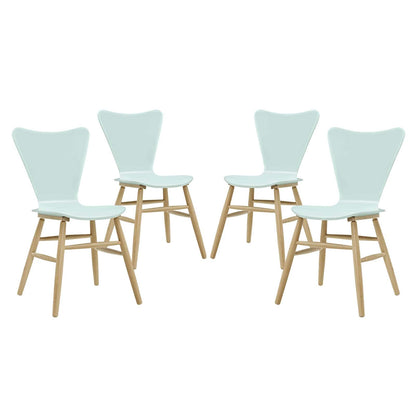 home office desk chairs | CasaFoyer Cascade Dining Chair Set of 4 | Mid-Century Modern Design | Contoured Waterfall Seat | Flared Back | Painted Bentwood | Beechwood Legs | 331lb Weight Capacity | casafoyer.myshopify.com