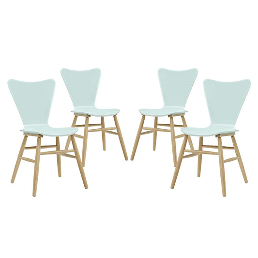 home office desk chairs | CasaFoyer Cascade Dining Chair Set of 4 | Mid-Century Modern Design | Contoured Waterfall Seat | Flared Back | Painted Bentwood | Beechwood Legs | 331lb Weight Capacity | casafoyer.myshopify.com
