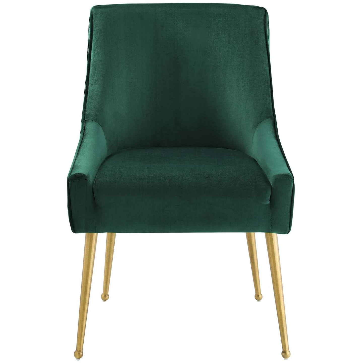 home office desk chairs | CasaFoyer Discern Performance Velvet Pleated Back Dining Chair | Stain-Resistant | Comfortable | Durable | Gold Legs | Green | casafoyer.myshopify.com