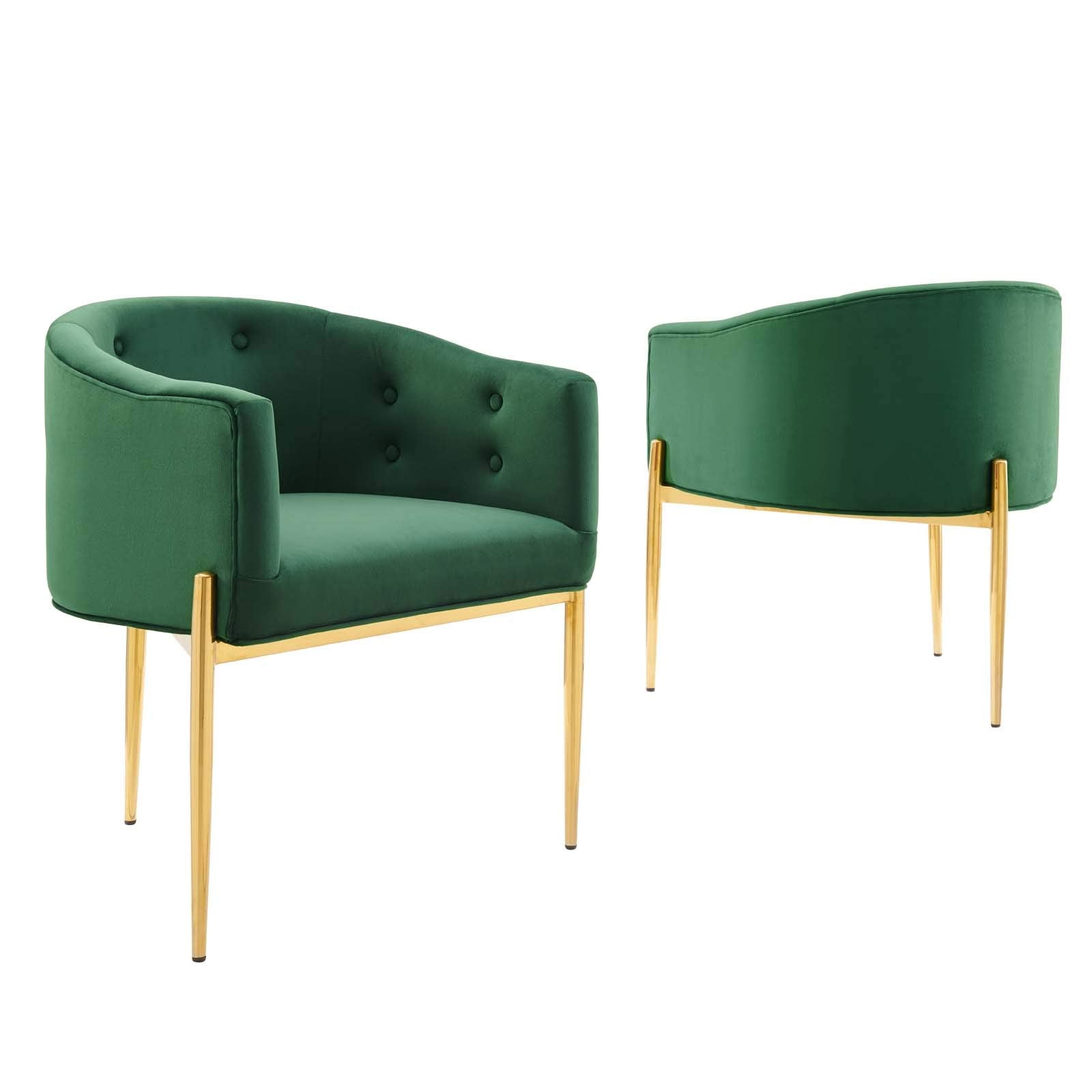 sofa tables | Ergode Savour Tufted Performance Velvet Accent Armchairs | Set of 2 | Elegant & Stain-Resistant | Perfect for Living, Dining, Bedroom, Office | Emerald | casafoyer.myshopify.com