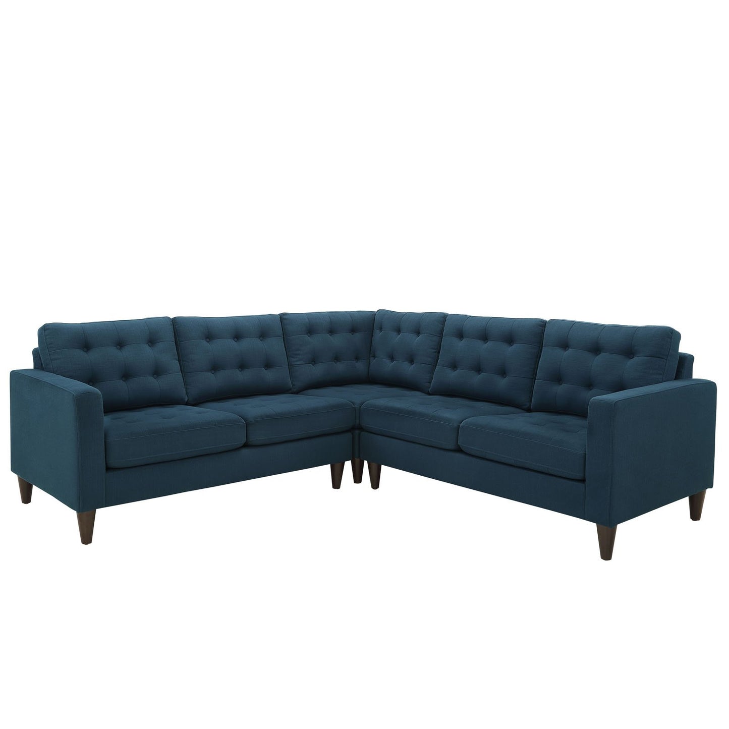 kitchen and dining room sets | CasaFoyer Empress 3 Piece Sectional Sofa Set | Luxurious Design | Tufted Buttons | Plush Cushions | Elegant Armrests | Solid Wood Legs | Floor Protection | Fine Fabric Upholstery | Azure | casafoyer.myshopify.com
