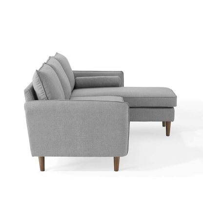 sofas | CasaFoyer Revive Upholstered Fabric Sectional Sofa | Cozy Design | Bolster Pillows | Plush Foam Padding | Polyester Upholstery | Wood Legs | Built-in Ottoman | 900 lbs Weight Capacity | casafoyer.myshopify.com