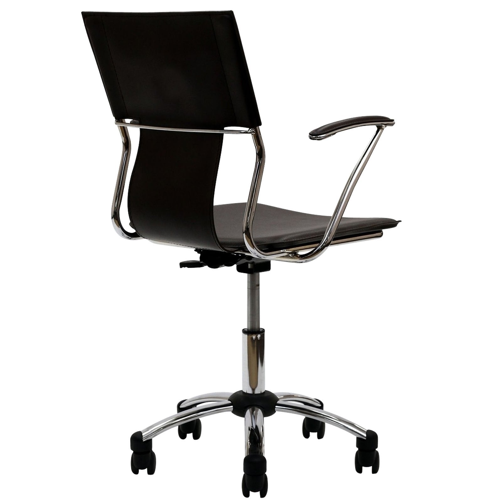 home office desk chairs | CasaFoyer Propel Office Chair | Sleek Sling Back Design | Padded Armrests | Chrome-Plated Steel Frame | Enhance Productivity | Customizable Back Angle | Brown | casafoyer.myshopify.com