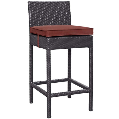 STOOL_SEATING | Convene Outdoor Bar Stool | Synthetic Rattan | Aluminum Frame | Weather-Resistant Cushions | Elevate Your Outdoor Dining Experience | casafoyer.myshopify.com