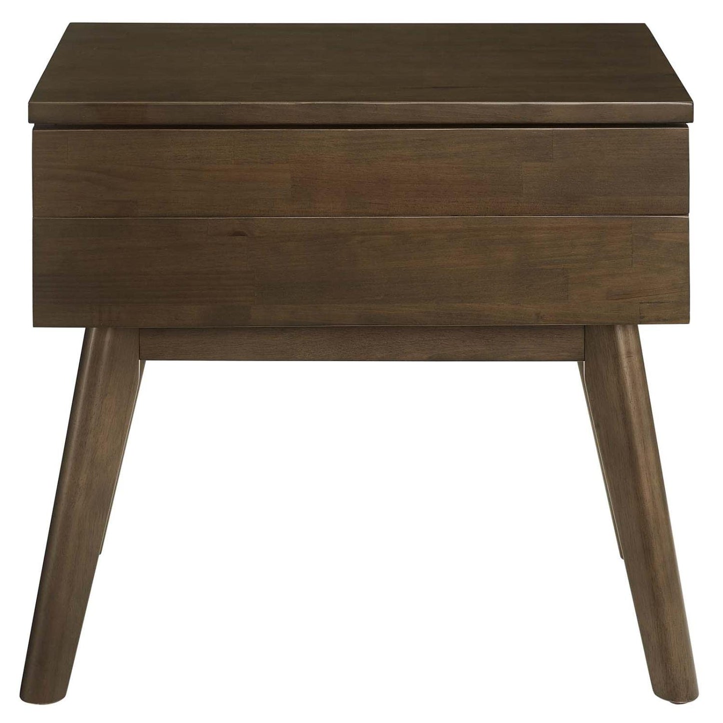 TABLE | CasaFoyer Everly Wood Nightstand | Mid-Century Design | Solid Hardwood | Cocoa Walnut Veneer | Generous Drawer | Sleek & Elegant | casafoyer.myshopify.com