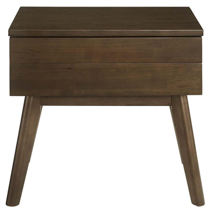 TABLE | CasaFoyer Everly Wood Nightstand | Mid-Century Design | Solid Hardwood | Cocoa Walnut Veneer | Generous Drawer | Sleek & Elegant | casafoyer.myshopify.com