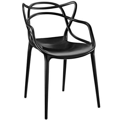 Chair | Entangled Dining Chair | Captivating Journey of Nature's Essence | Molded Plastic | Fully Assembled | Wipe-Clean Surface | Foot Caps | Unpretentious Elegance | Black | casafoyer.myshopify.com