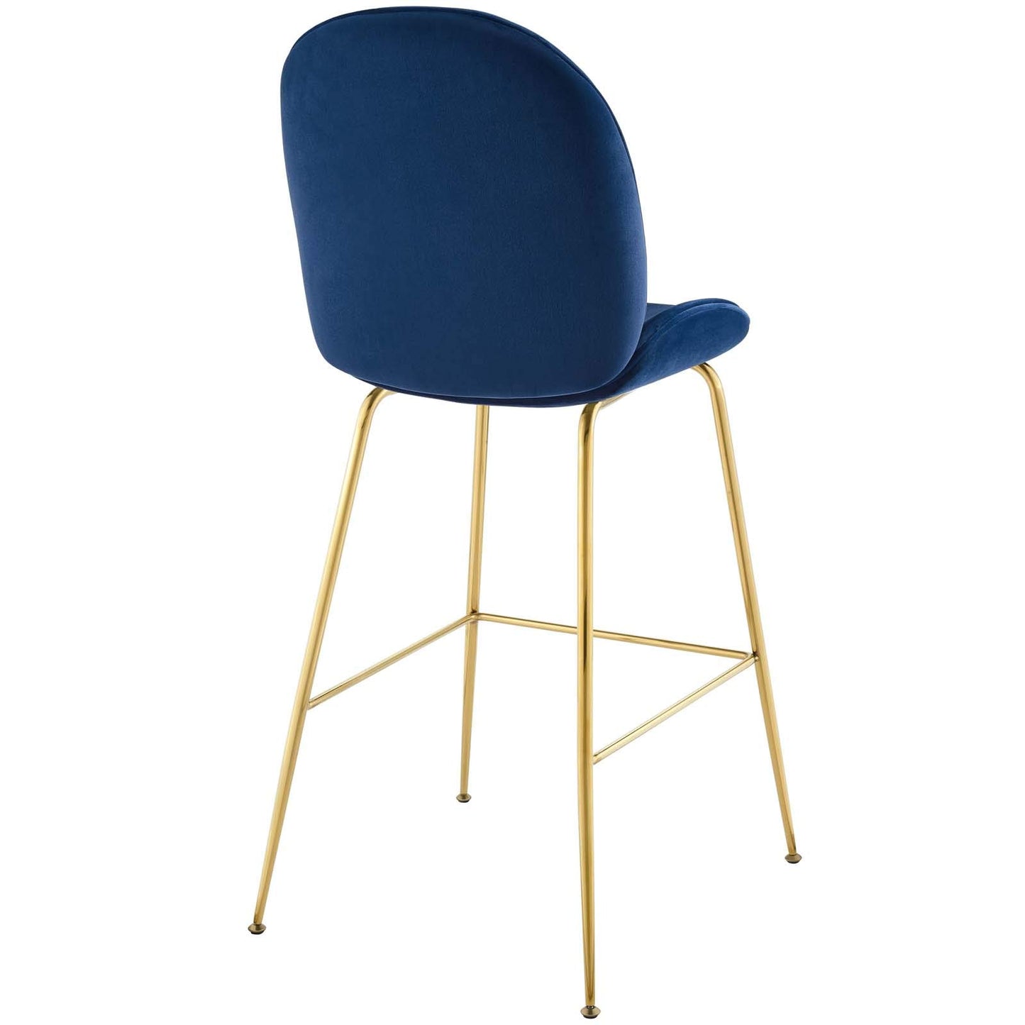 barstools | CasaFoyer Scoop Bar Stool | Vintage Glamour | Gold Stainless Steel Frame | Performance Velvet Upholstery | Padded Seat | Contemporary Design | Pub Height | casafoyer.myshopify.com