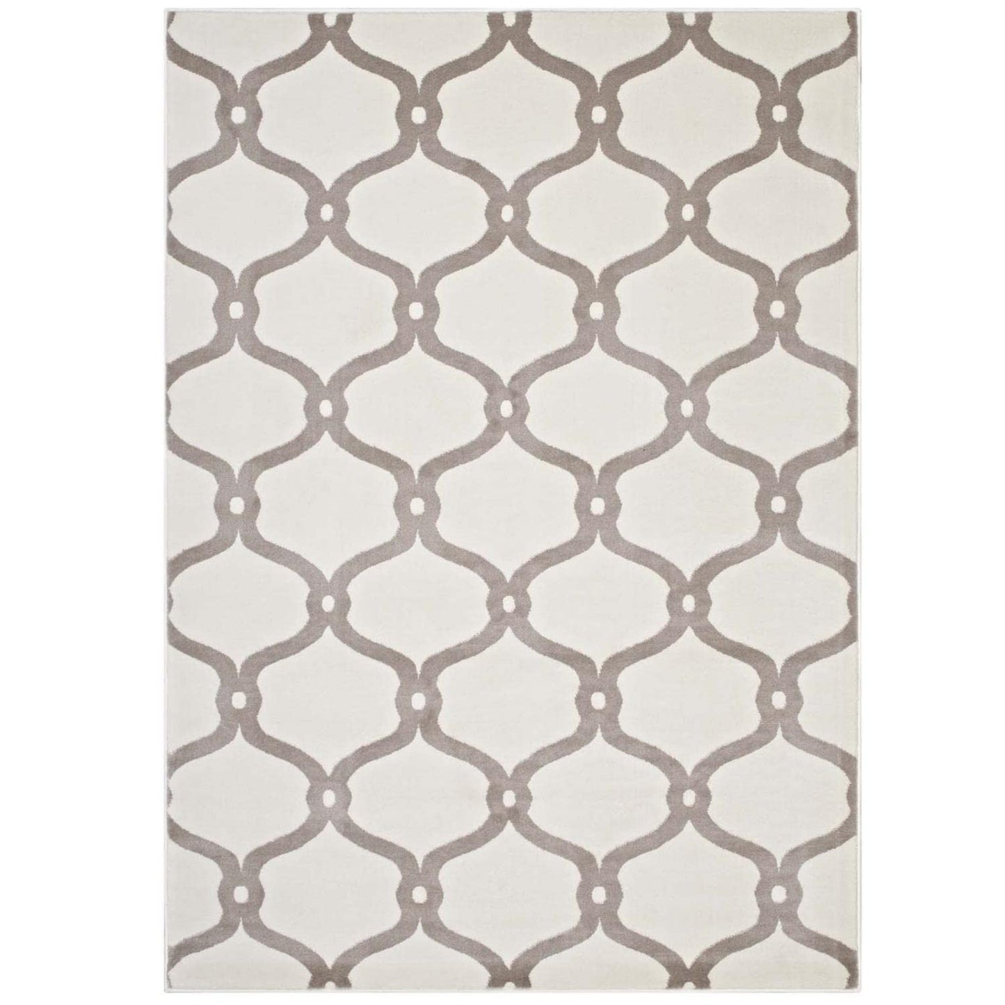 area rugs | CasaFoyer Beltara Chain Link Transitional Trellis Area Rug | Durable | Stain Resistant | Easy to Clean | Rubber Bottom | 5x8 Size | Beige and Ivory | casafoyer.myshopify.com