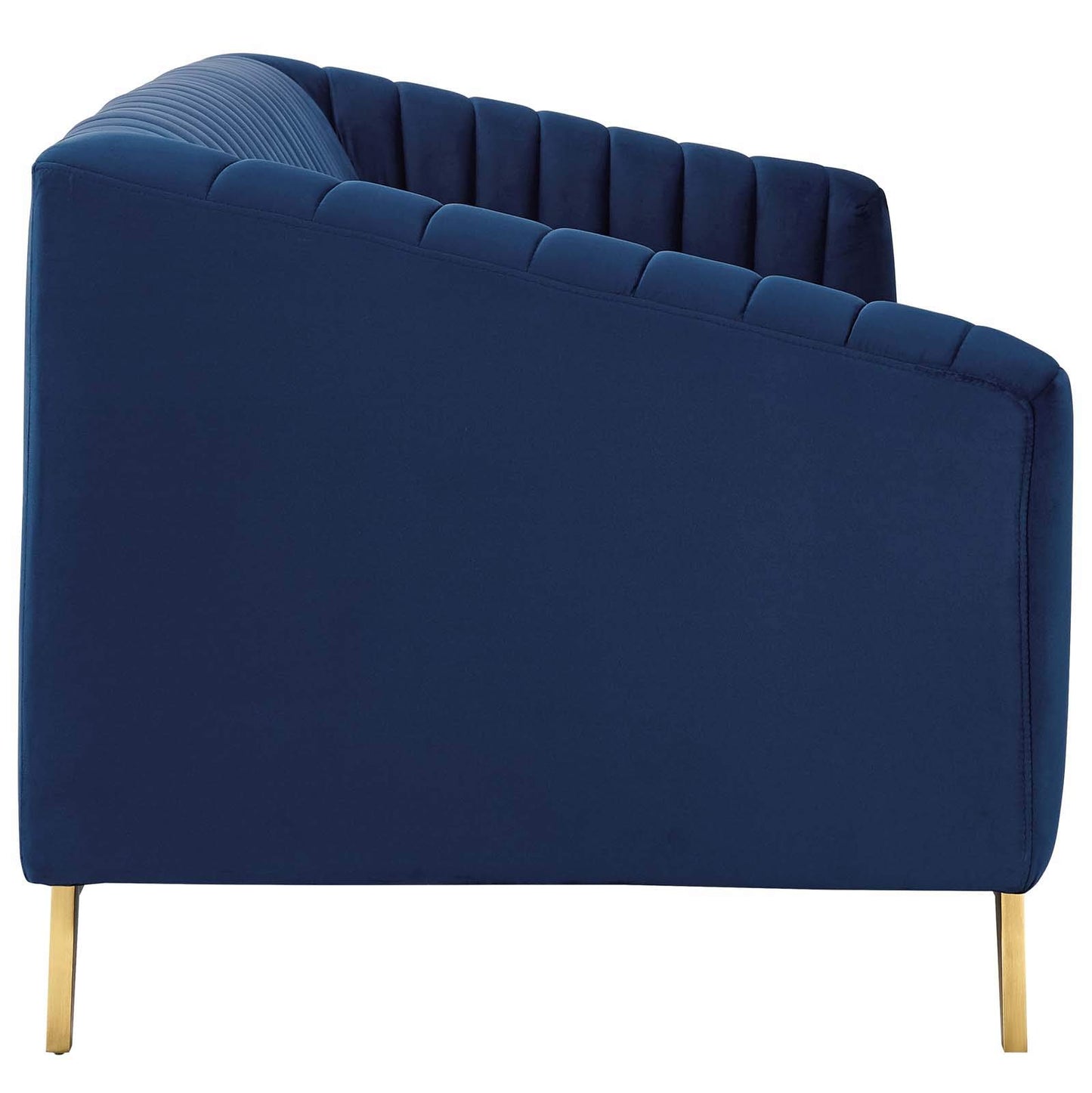 home office desk chairs | CasaFoyer Valiant Performance Velvet Sofa | Retro Modern Design | Vertical Channel Tufting | Stain-Resistant Upholstery | Luxurious Comfort | Gold Stainless Steel Legs | 900 lbs Capacity | casafoyer.myshopify.com