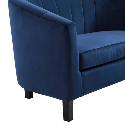 home office desk chairs | CasaFoyer Prospect Performance Velvet Armchair | Stain-Resistant | Channel Tufted | Chesterfield-Inspired Design | Navy | casafoyer.myshopify.com