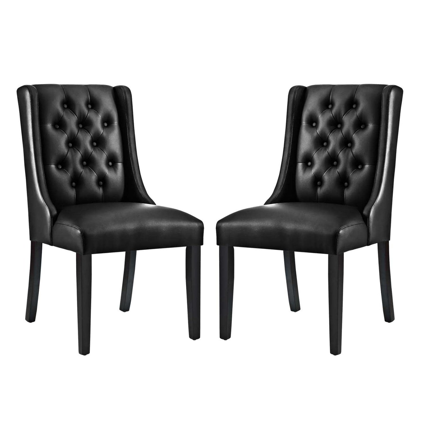 home office desk chairs | CasaFoyer Baronet Dining Chair Set of 2 | Exquisite Design | Solid Wood Frame | Premium Vinyl Upholstery | Non-Marking Foot Glides | Perfect for Contemporary Homes | casafoyer.myshopify.com