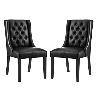home office desk chairs | CasaFoyer Baronet Dining Chair Set of 2 | Exquisite Design | Solid Wood Frame | Premium Vinyl Upholstery | Non-Marking Foot Glides | Perfect for Contemporary Homes | casafoyer.myshopify.com