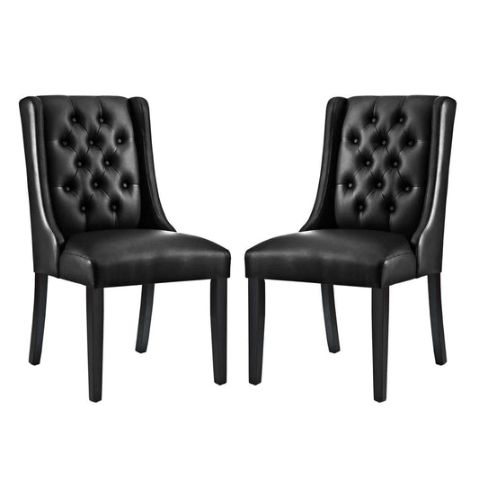 home office desk chairs | CasaFoyer Baronet Dining Chair Set of 2 | Exquisite Design | Solid Wood Frame | Premium Vinyl Upholstery | Non-Marking Foot Glides | Perfect for Contemporary Homes | casafoyer.myshopify.com