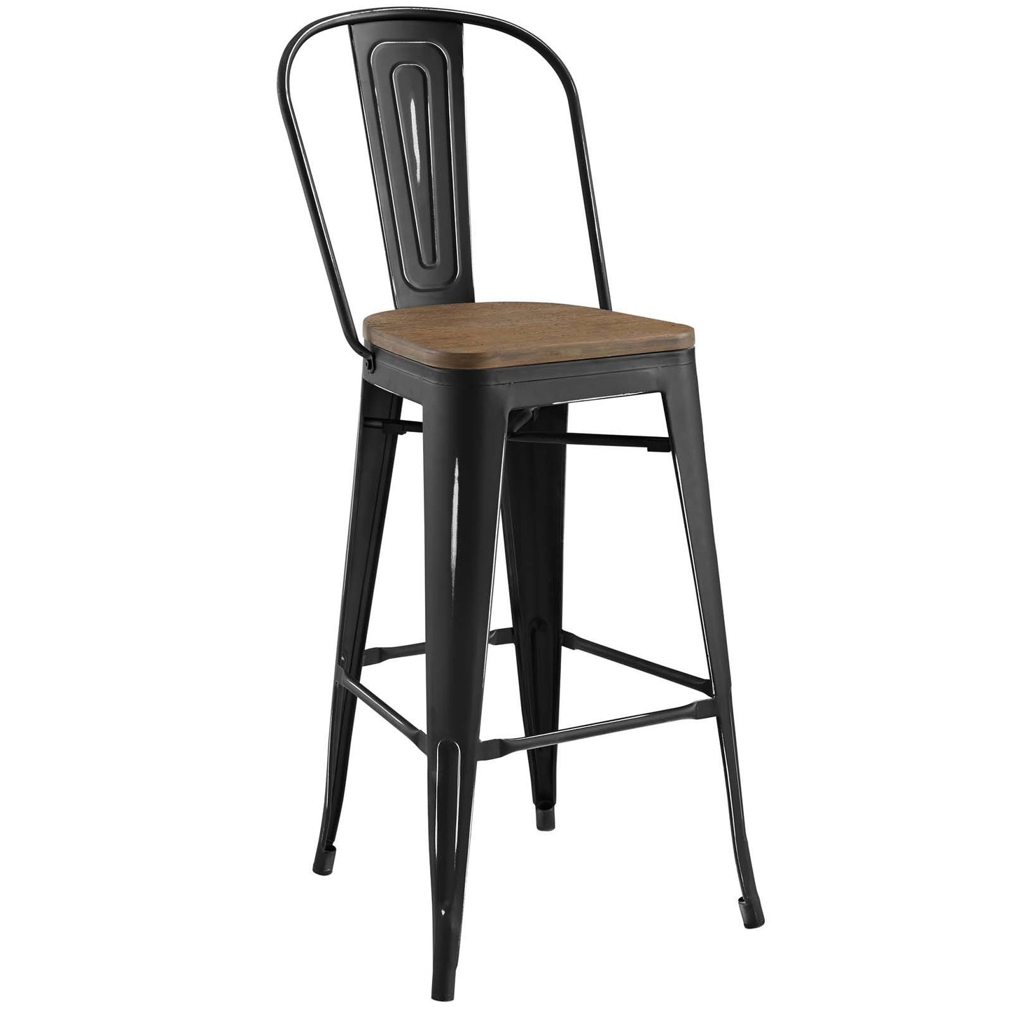barstools | CasaFoyer Promenade Side Bamboo & Metal Bar Stool | Vintage Steel Finish | Industrial Modern Flair | Dynamic & Vibrant Dining Space | 1 Stool Included | casafoyer.myshopify.com