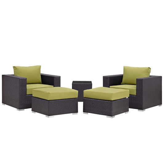 kitchen and dining room sets | CasaFoyer Convene Outdoor Sectional Set | Durable Rattan Weave | Weather-Resistant Cushions | 5-Piece Patio Furniture | casafoyer.myshopify.com